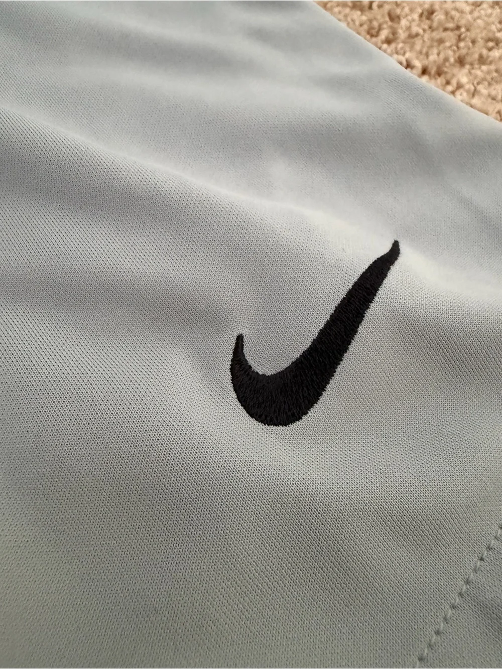 Nike Dri-Fit Men's Slim Fit Athletic Soccer Shorts Gray Black Swoosh Size L